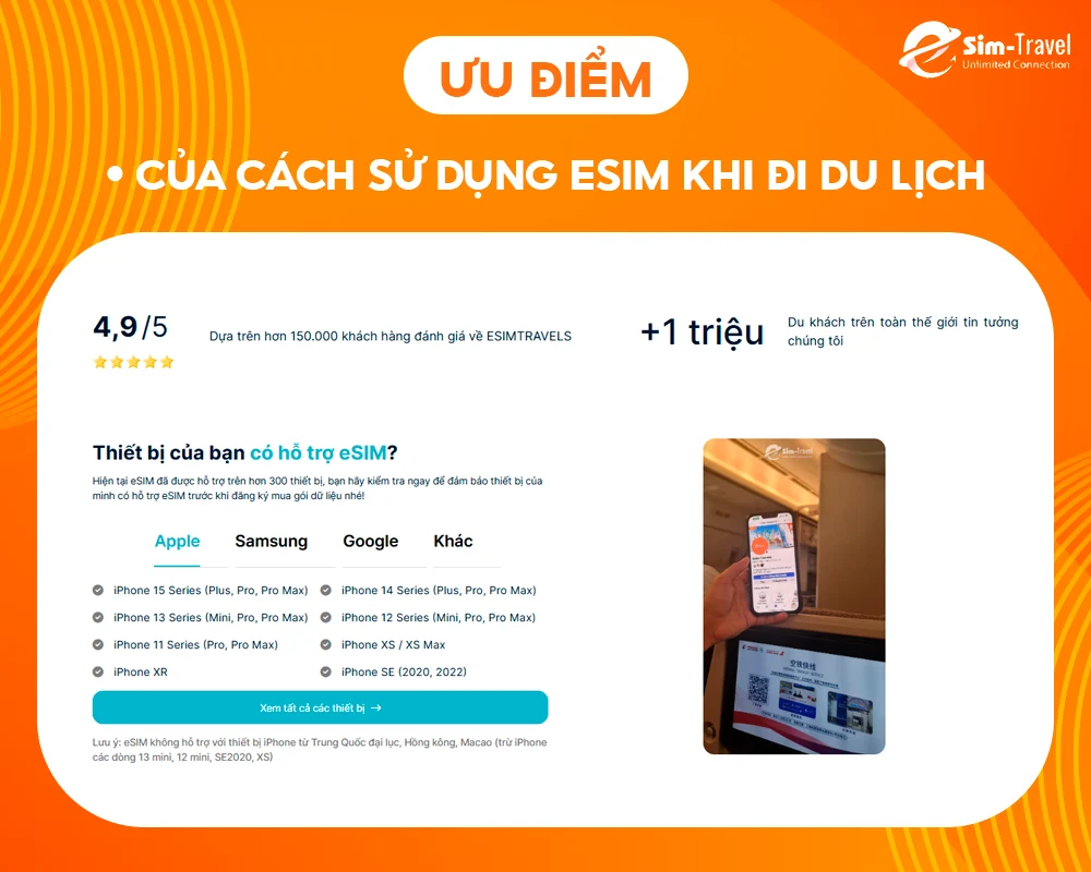 Ưu điểm của cách sử dụng eSIM khi đi du lịch