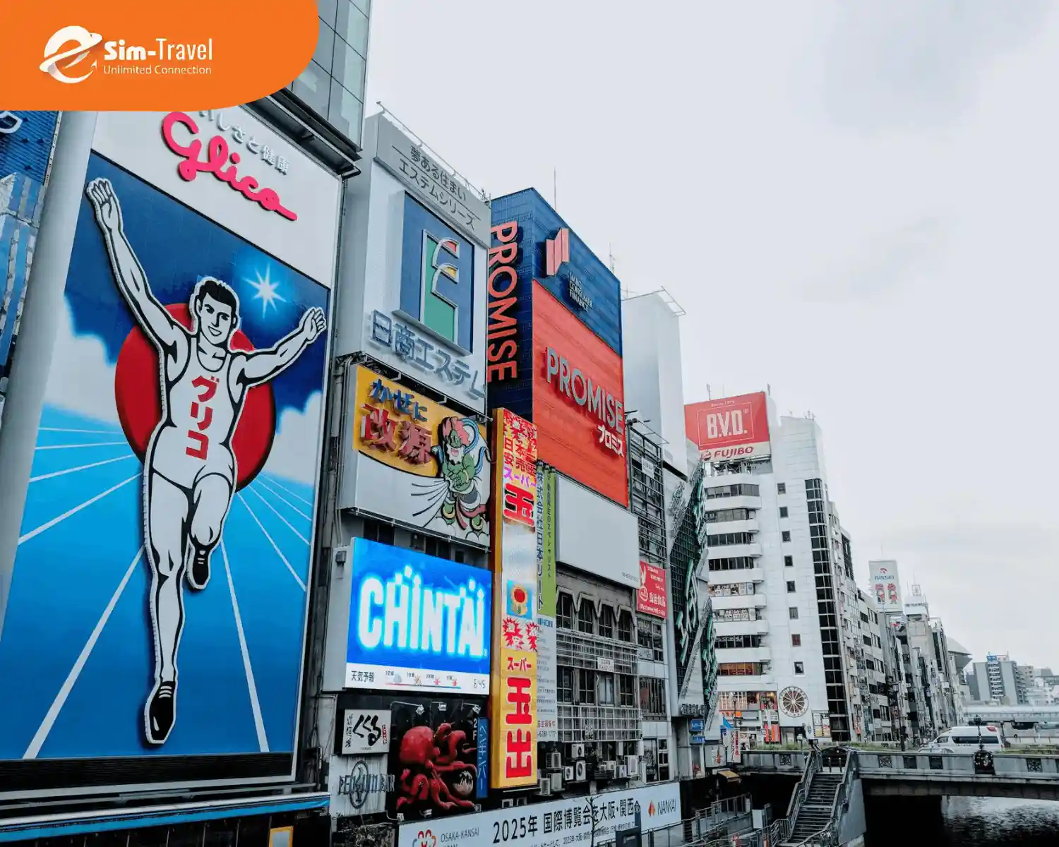 Dotonbori với biển hiệu Glico nổi tiếng