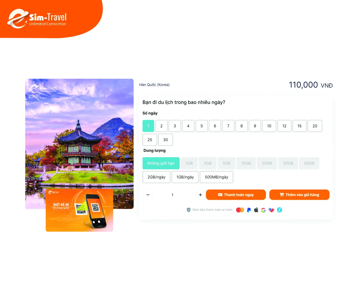 eSIM du lịch Hàn Quốc
