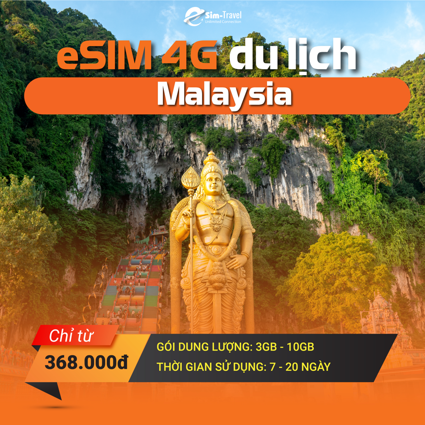 eSIM du lịch Malaysia với đa dạng gói dung lượng data tốc độ cao