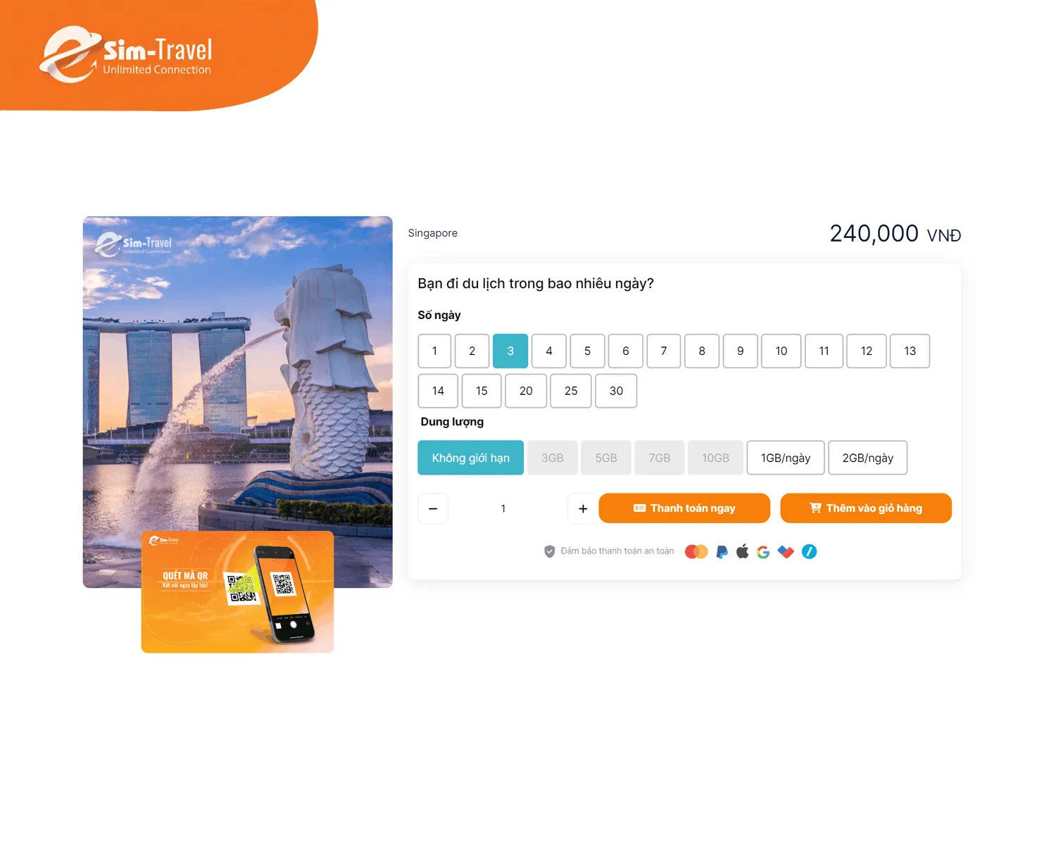 Mua sim du lịch Singapore tại Việt Nam - Esimtravels uy tín